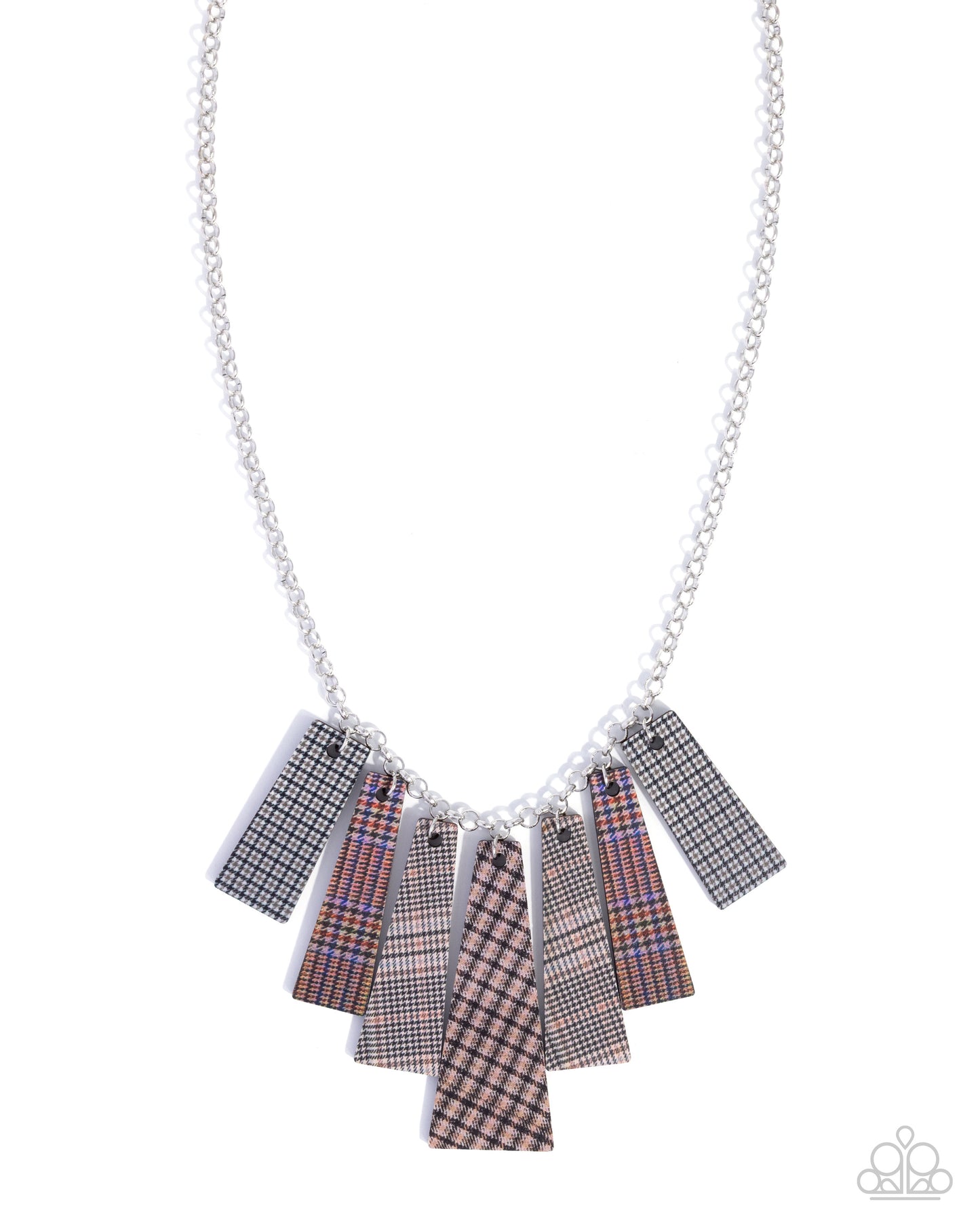 Pleasing Plaid - Brown Plaid Necklace - Paparazzi Accessories