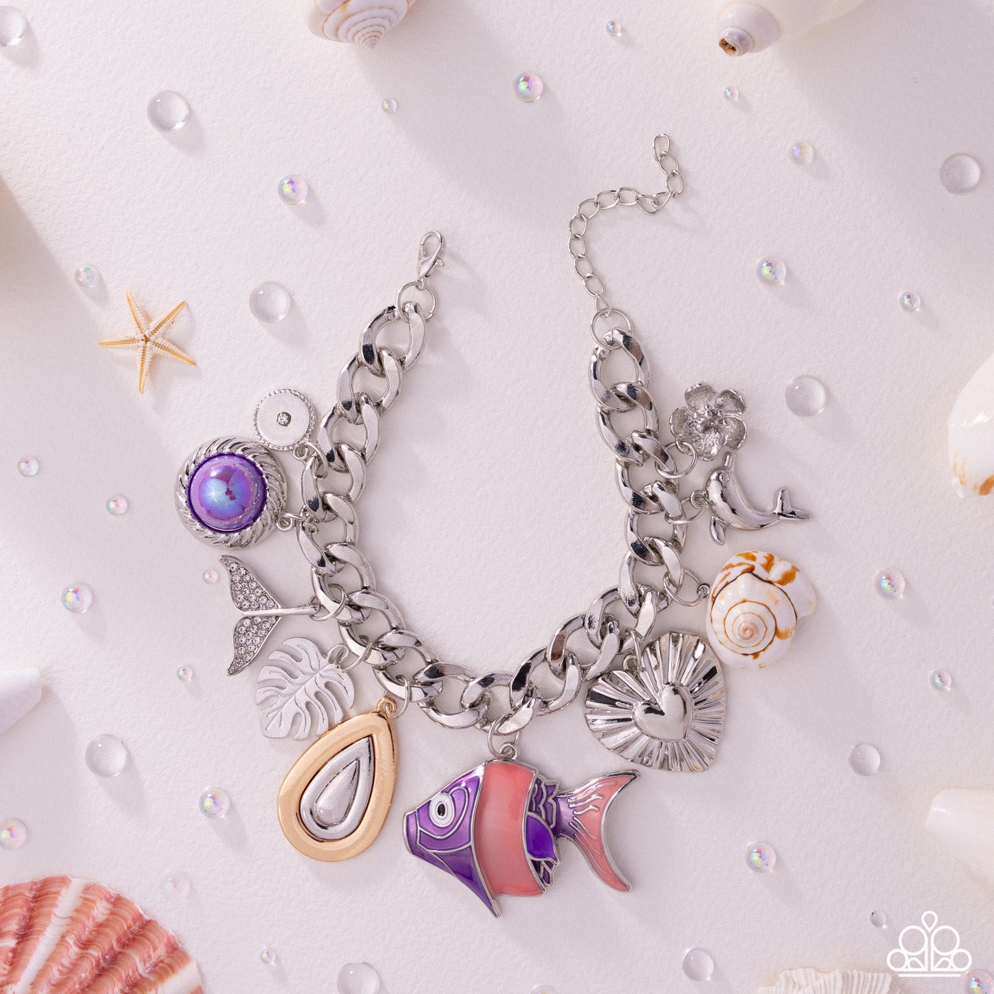 Fish Frenzy - Purple Charm Bracelet - Paparazzi Accessories