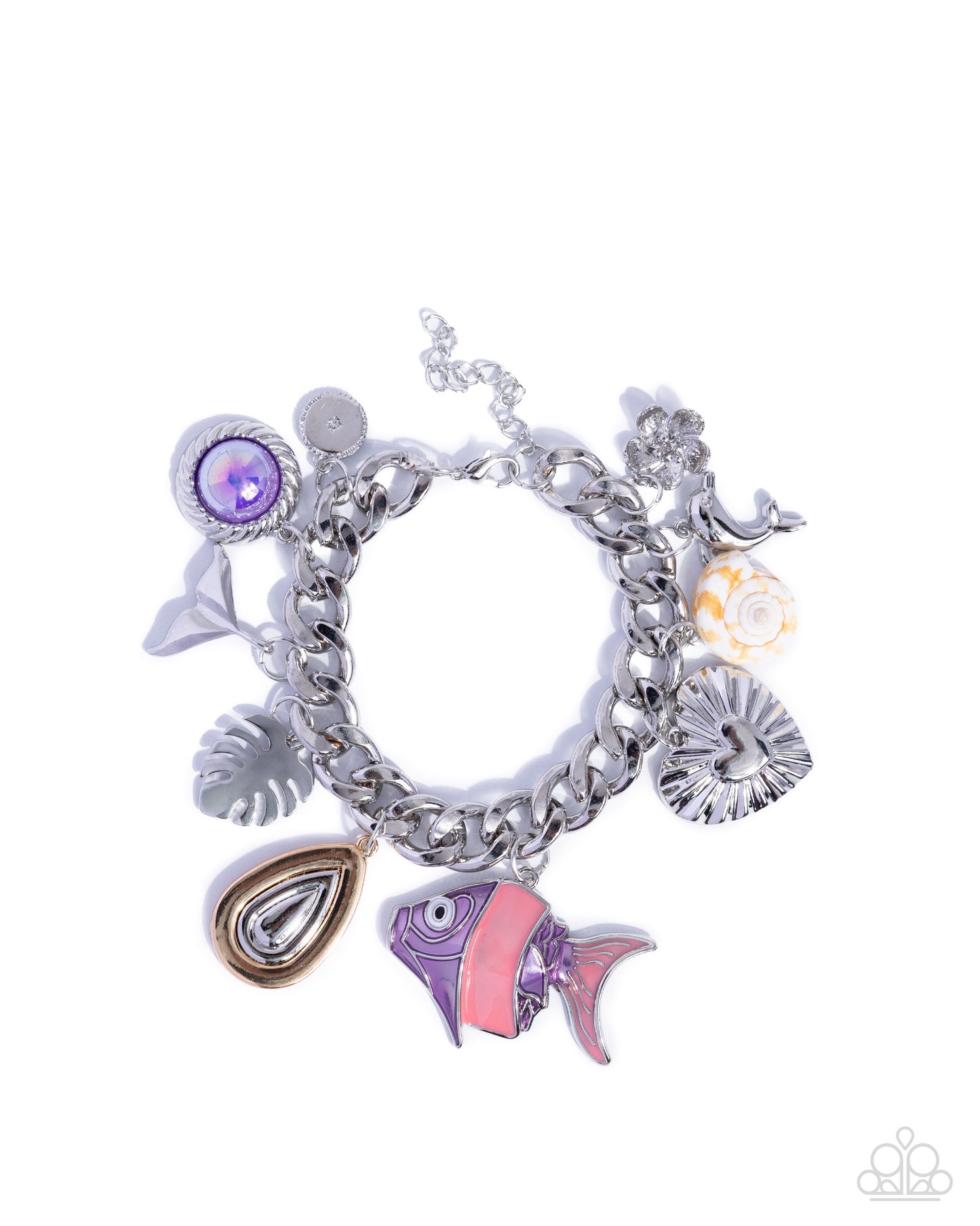 Fish Frenzy - Purple Charm Bracelet - Paparazzi Accessories
