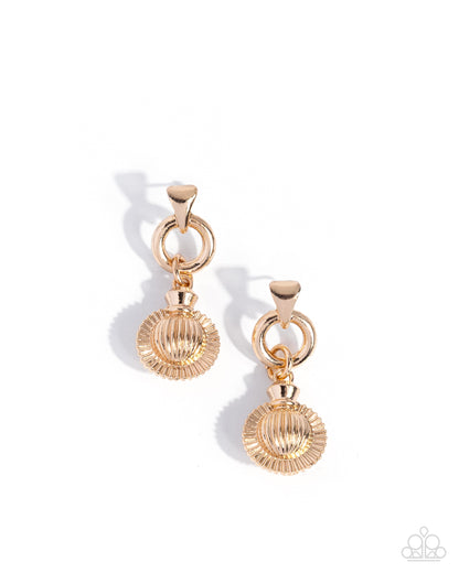 Slow Sway - Gold Post Earrings - Paparazzi Accessories