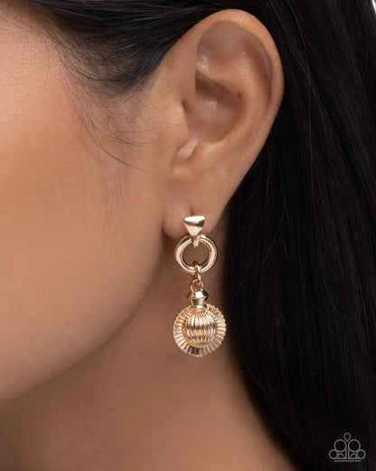 Slow Sway - Gold Post Earrings - Paparazzi Accessories