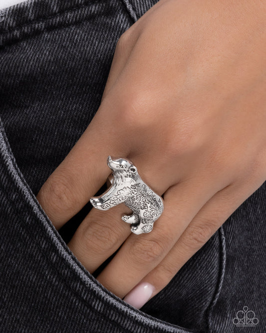 Adorably Arctic - Silver Polar Bear Ring - Paparazzi Accessories