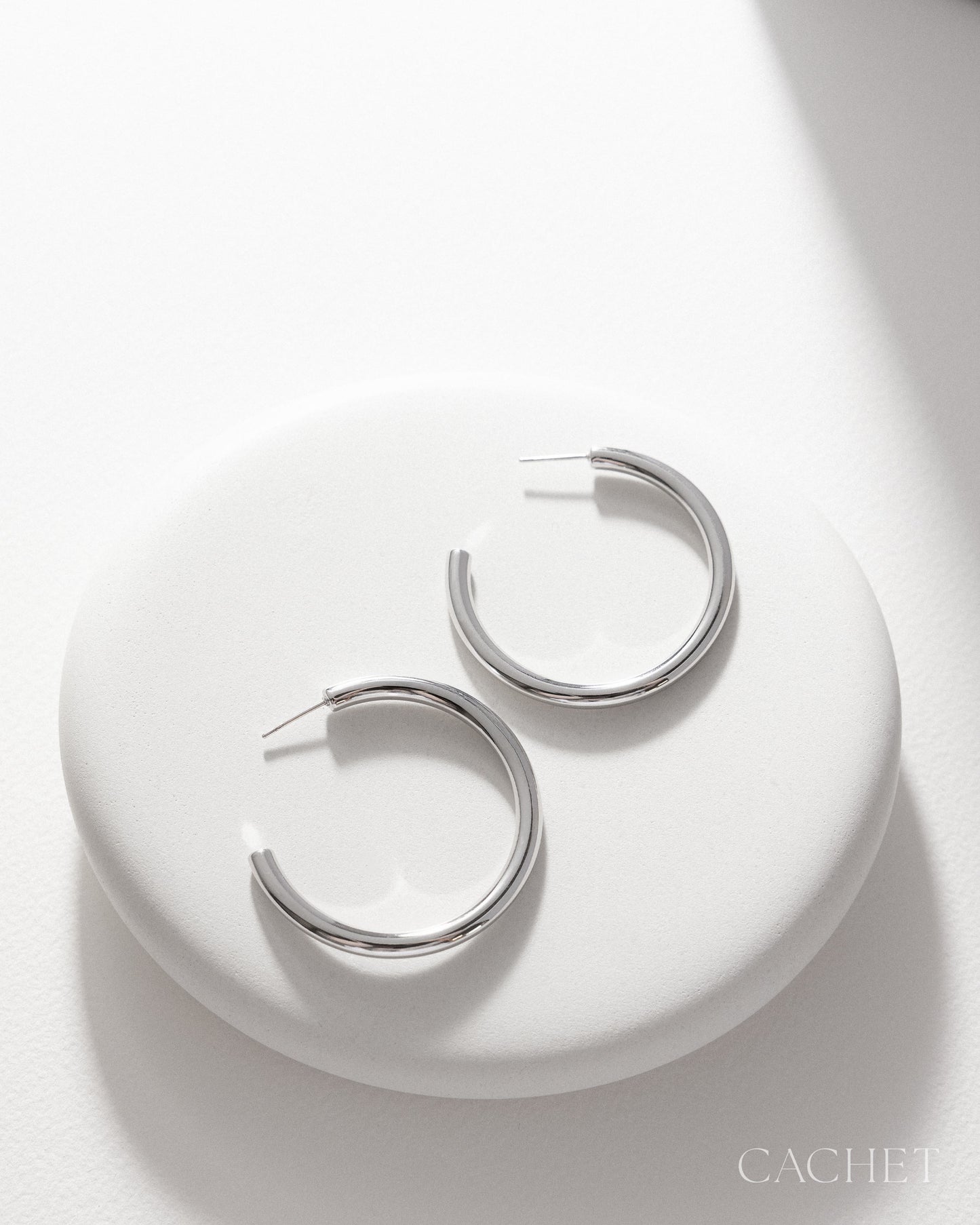 CACHET - "Argent" - Rhodium Plated Earrings