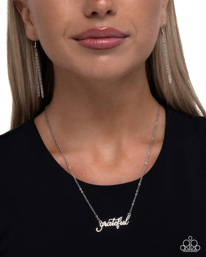 Grateful for You - Silver Necklace - Paparazzi Accessories