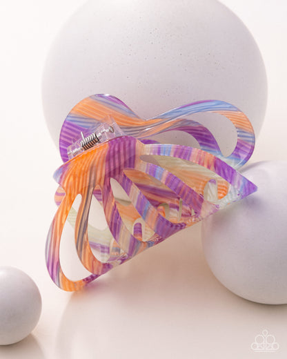 Spellcasting Stripes - Multi Acylic Claw Clip - Paparazzi Accessories