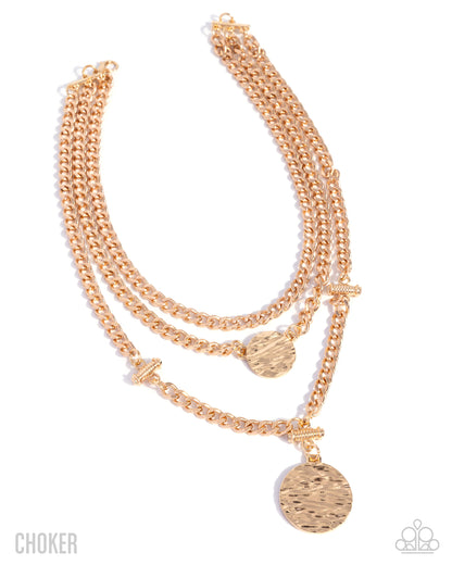 Generously Grungy - Gold Layered Curb Chain Necklace - Paparazzi Accessories