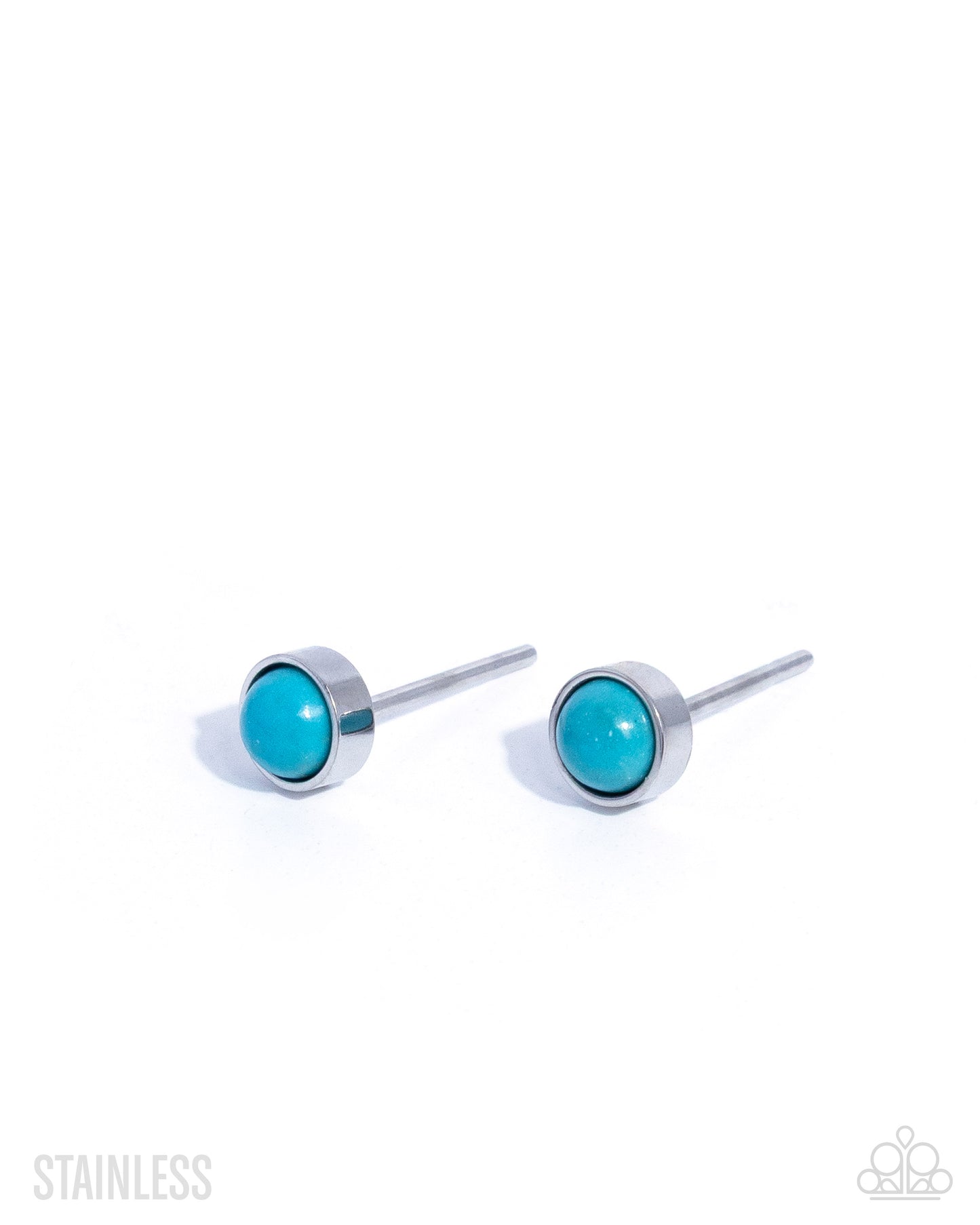 Lingering Leisure - Blue Turquoise - Stainless Steel Earrings - Paparazzi Accessories