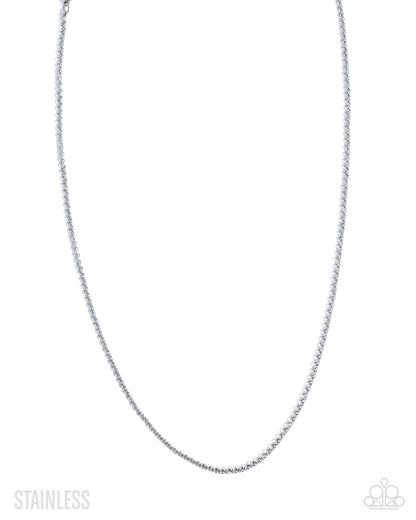 Luminescent Leverage - Silver Stainless Steel Chain Urban Necklace - Paparazzi Accessories