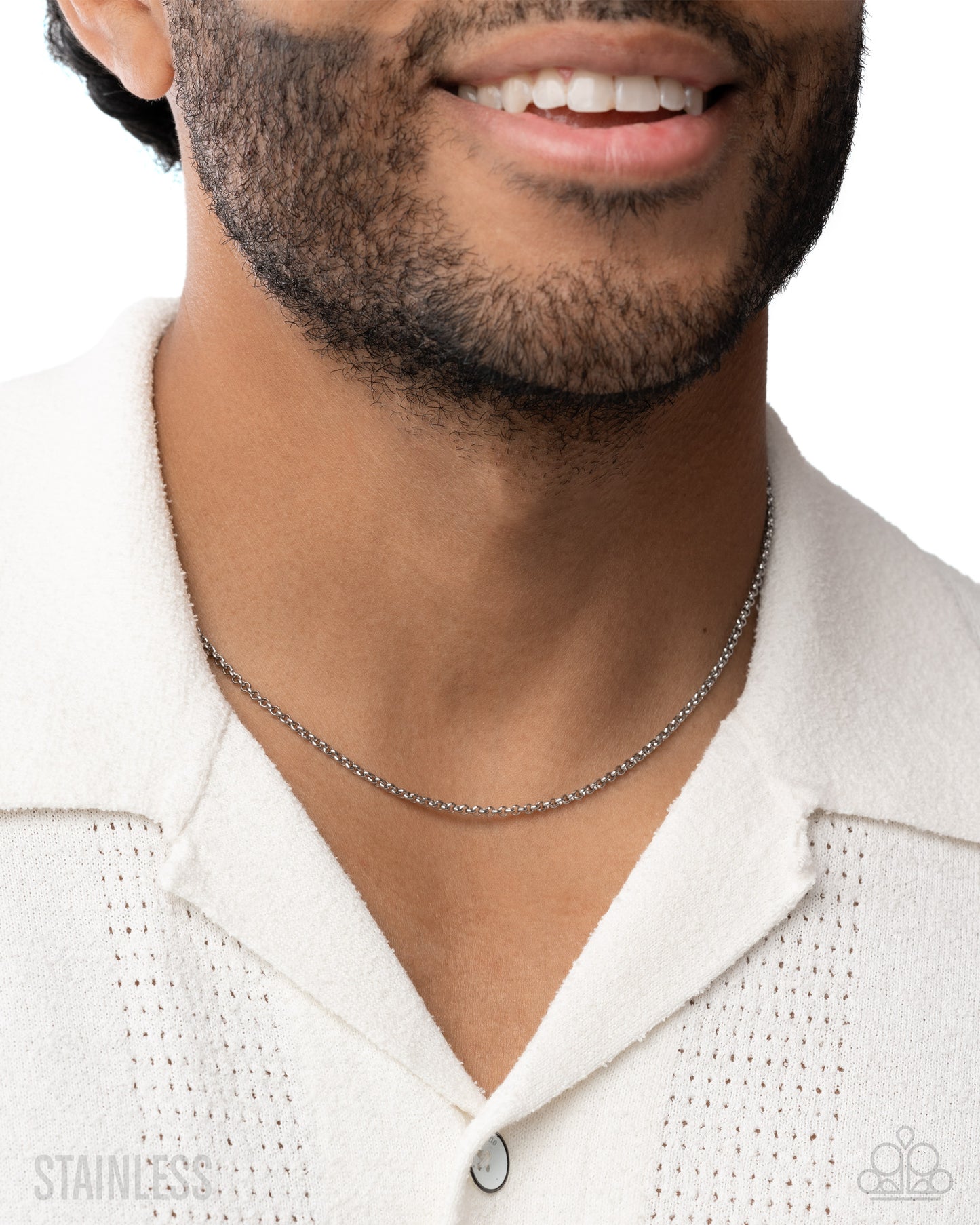 Luminescent Leverage - Silver Stainless Steel Chain Urban Necklace - Paparazzi Accessories