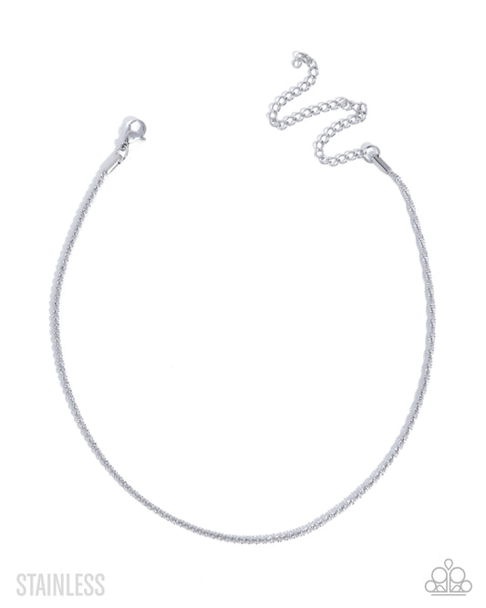 Authoritative Academy - Silver Stainless Steel Choker Necklace - Paparazzi Accessories