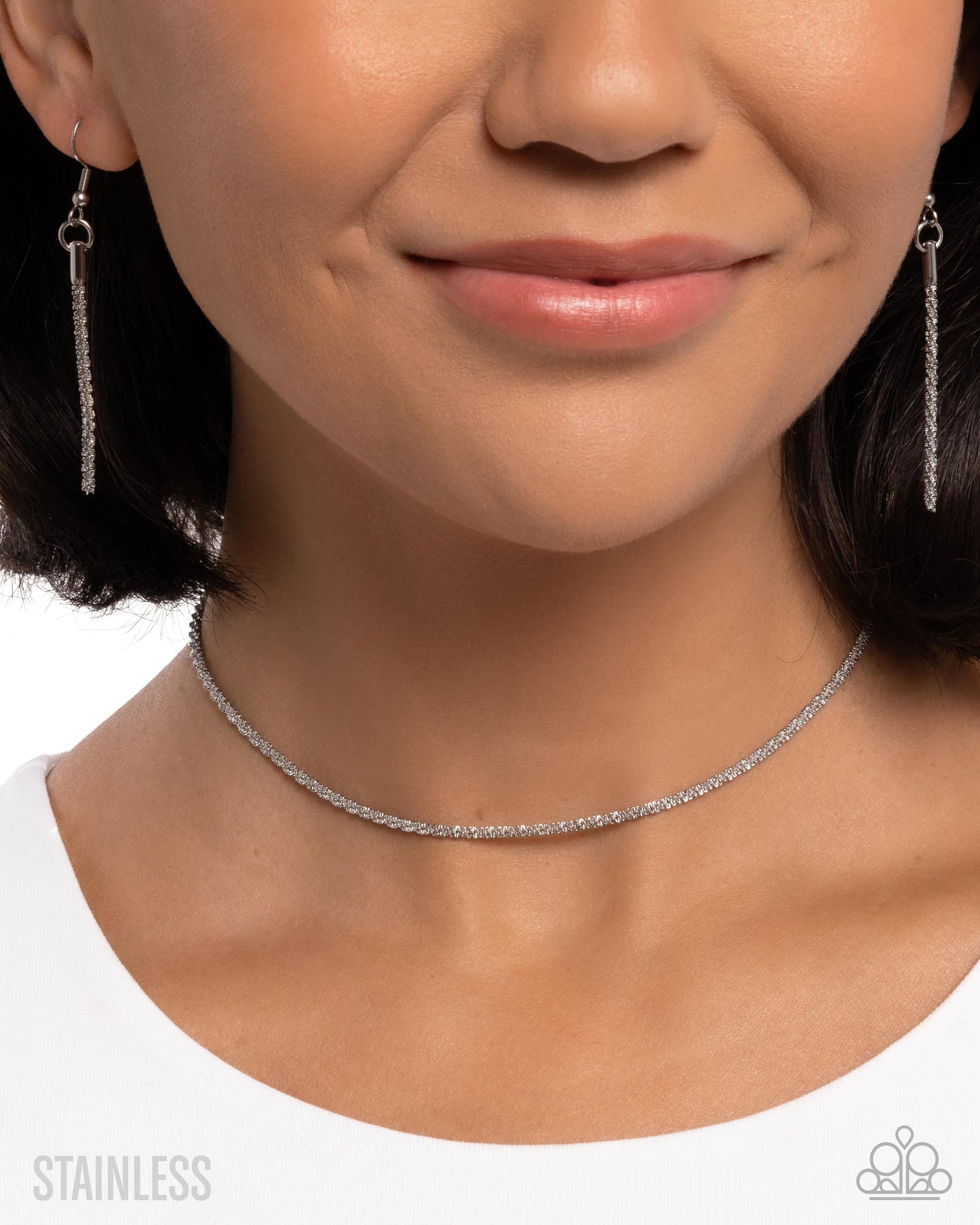 Authoritative Academy - Silver Stainless Steel Choker Necklace - Paparazzi Accessories