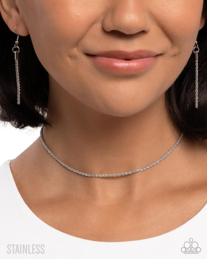 Authoritative Academy - Silver Stainless Steel Choker Necklace - Paparazzi Accessories