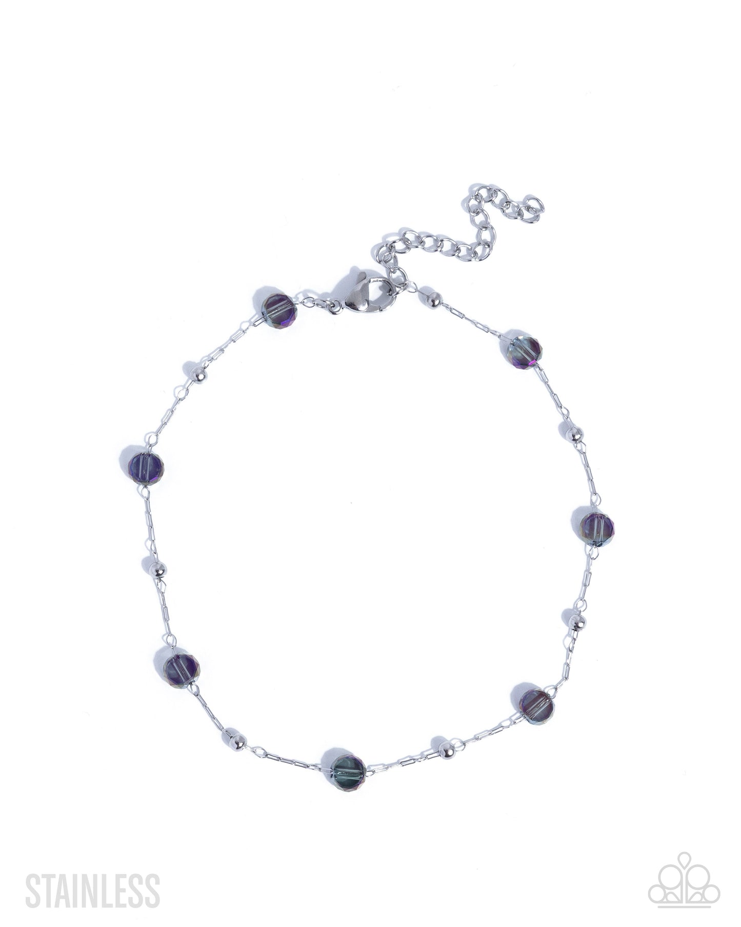 Defaced Dedication - Multi Bead - Stainless Steel Anklet - Paparazzi Accessories