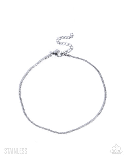 Legendary Leverage - Silver - Stainless Steel Anklet - Paparazzi Accessories
