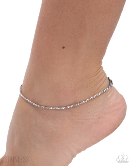 Legendary Leverage - Silver - Stainless Steel Anklet - Paparazzi Accessories