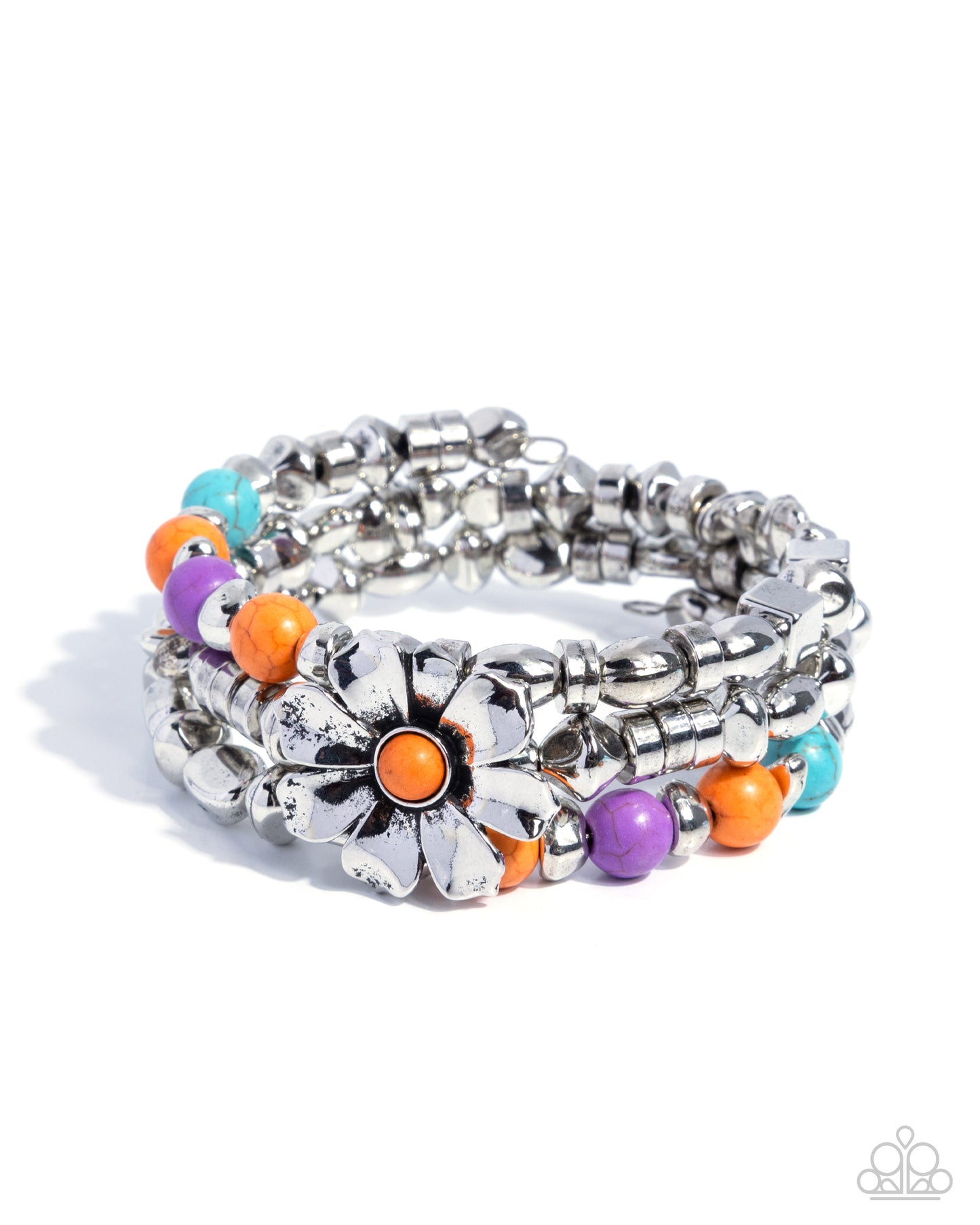 Whimsical Wire - Orange - Coil Bracelet - Paparazzi Accessories