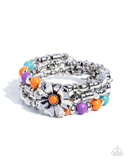 Whimsical Wire - Orange - Coil Bracelet - Paparazzi Accessories