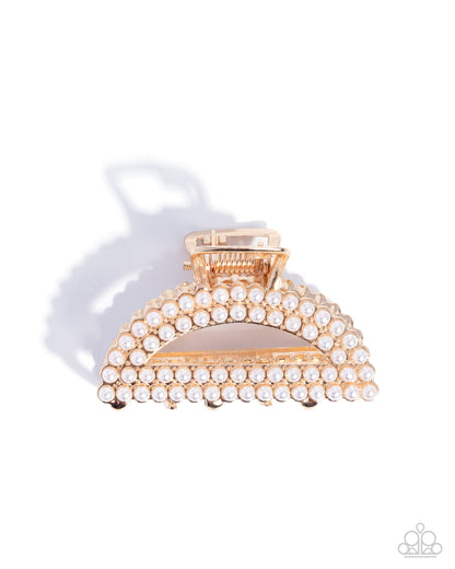 Directorial Delight - Gold Claw Clip - Paparazzi Accessories