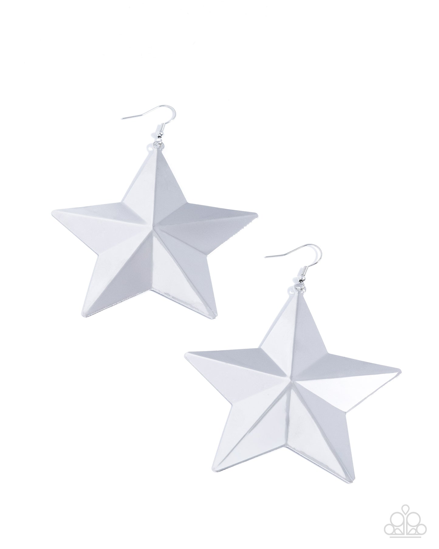 Seize the Superstars - Silver Star Fishhook Earrings - Paparazzi Accessories