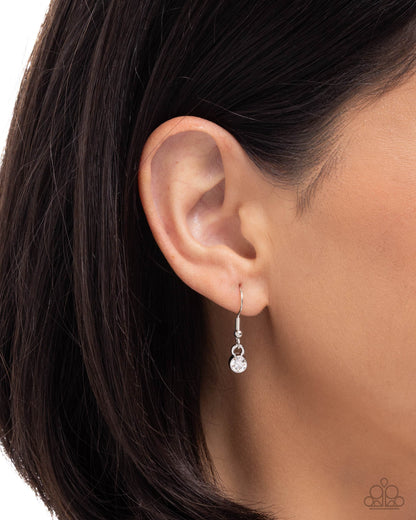 Snowflake Story - Red Acrylic, White Rhinestone, Silver Snowflake Pendant Necklace - Paparazzi Accessories