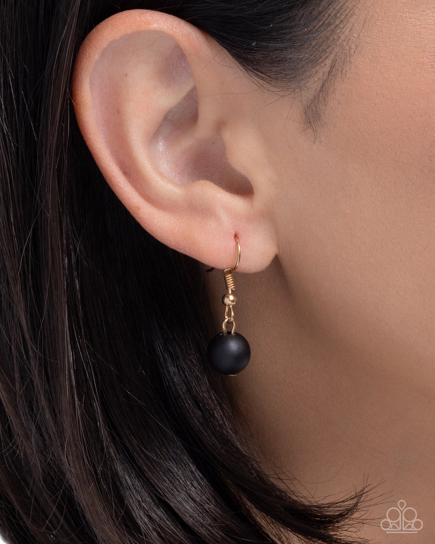 Clustered Court - Black Bead, Gold Necklace - Paparazzi Accessories