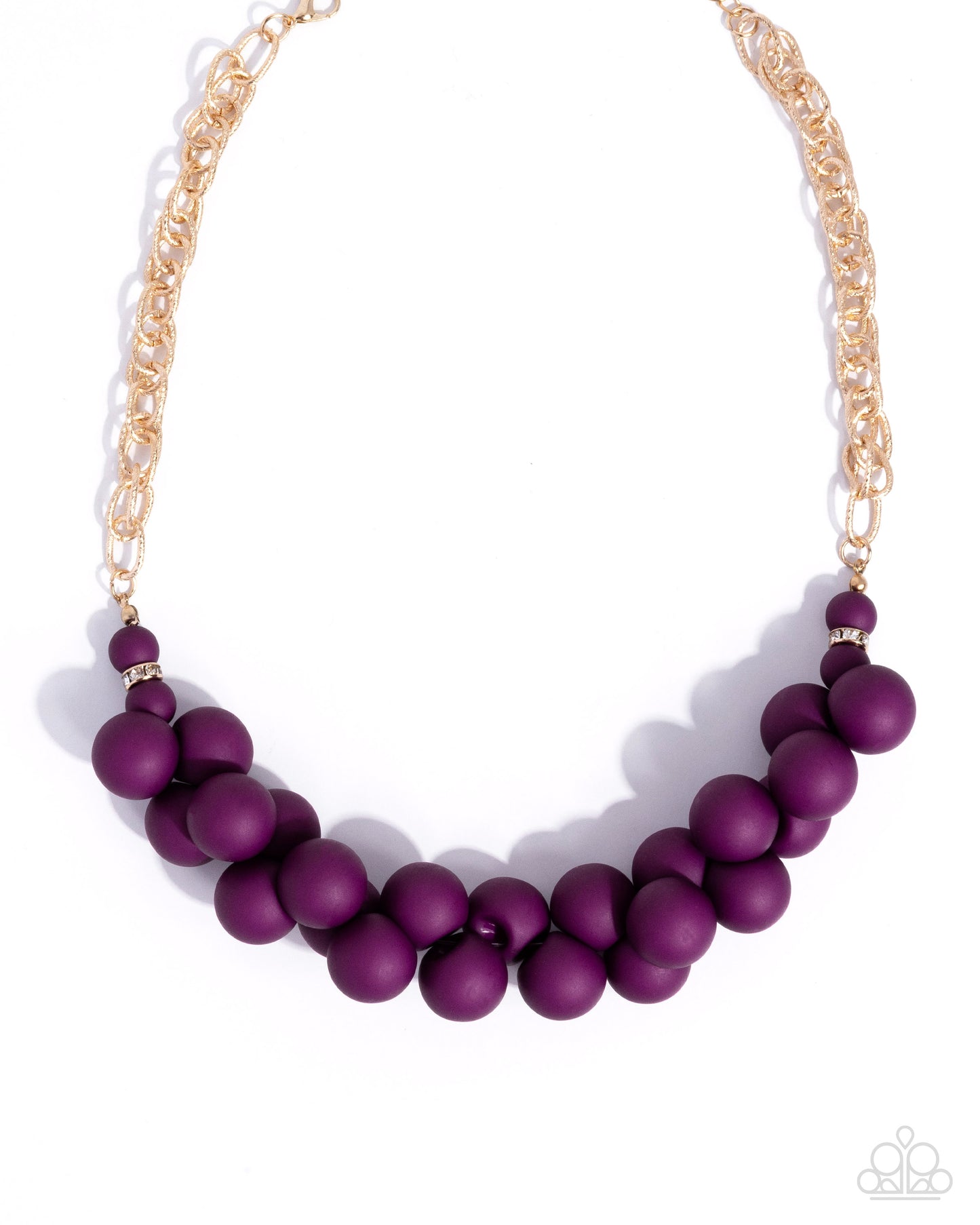 Clustered Court - Purple Beaded Gold Necklace - Paparazzi Accessories