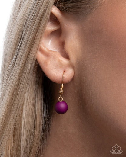 Clustered Court - Purple Beaded Gold Necklace - Paparazzi Accessories