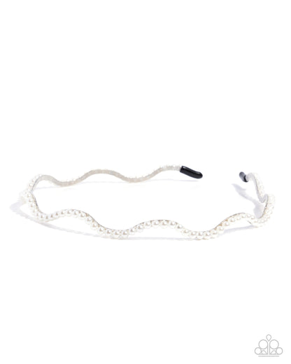 Palatable Pearls - White Pearl, Silver Headband - Paparazzi Accessories