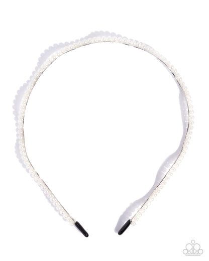 Palatable Pearls - White Pearl, Silver Headband - Paparazzi Accessories