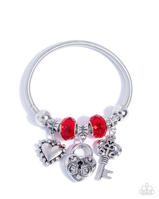 Truly Loveable - Red Charm Bracelet - Paparazzi Accessories