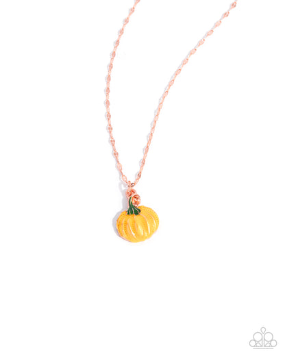 Pumpkin Patch - Copper Pumpkin Necklace - Paparazzi Accessories