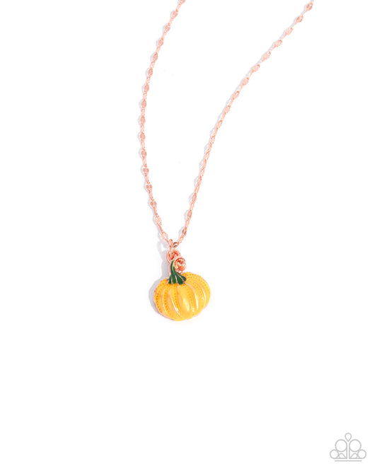 Pumpkin Patch - Copper Pumpkin Necklace - Paparazzi Accessories