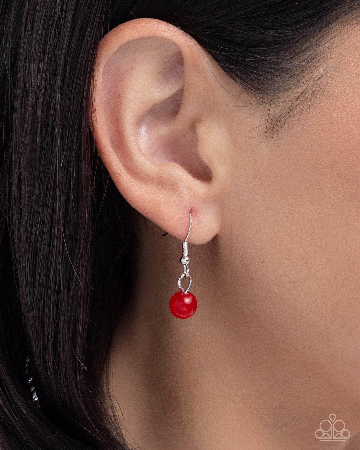 Heartfelt Hummingbird - Red Acrylic Bead, Silver Heart and Hummingbird Necklace - Paparazzi Accessories