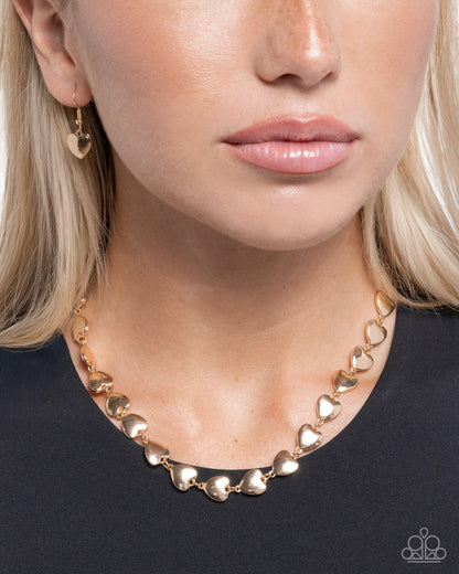 Already Gone - Gold Heart Necklace - Paparazzi Accessories