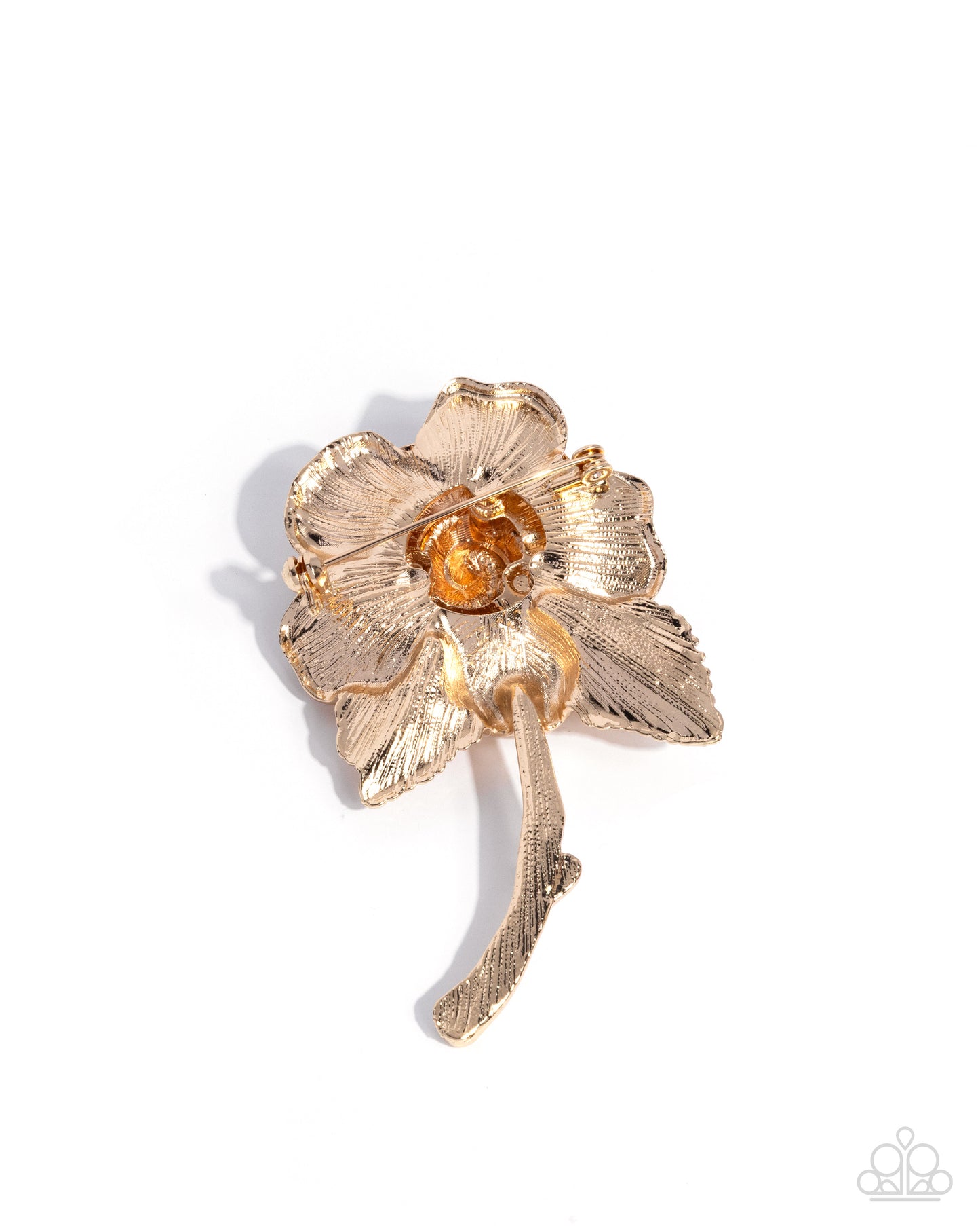 Refulgent Rose - Gold Rose Brooch - Paparazzi Accessories