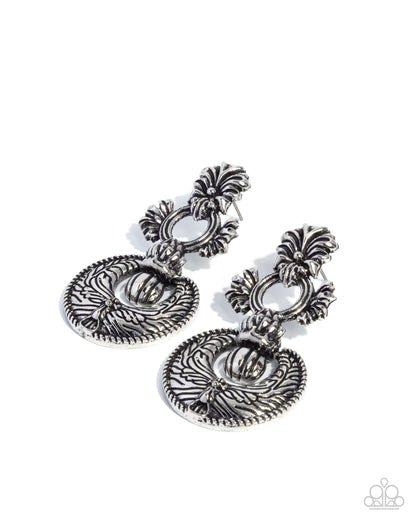 Officially Ornate - Silver Post Earrings - Paparazzi Accessories