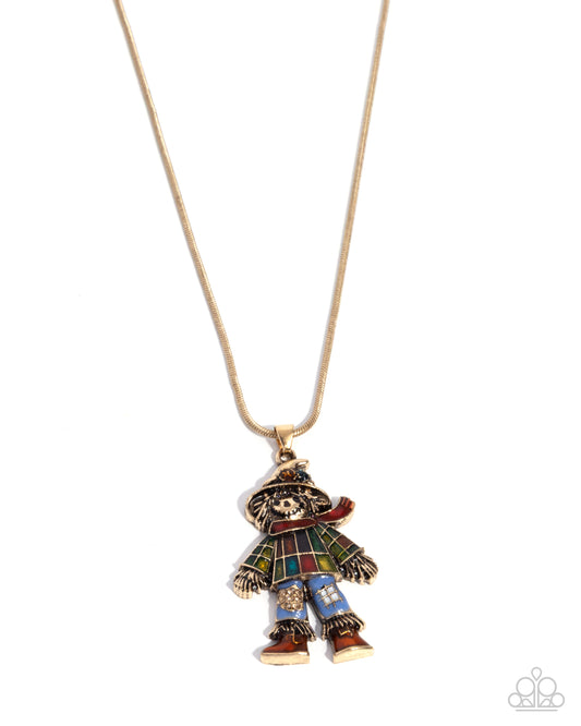 Scarecrow Statement - Multi Enamel Scarecrow Necklace - Paparazzi Accessories