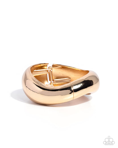 Fearless Fame - Gold Hinge Bracelet - Paparazzi Accessories