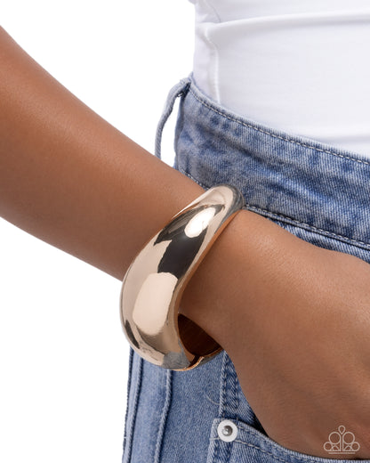 Fearless Fame - Gold Hinge Bracelet - Paparazzi Accessories