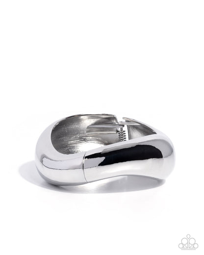 Fearless Fame - Silver Hinge Bracelet - Paparazzi Accessories