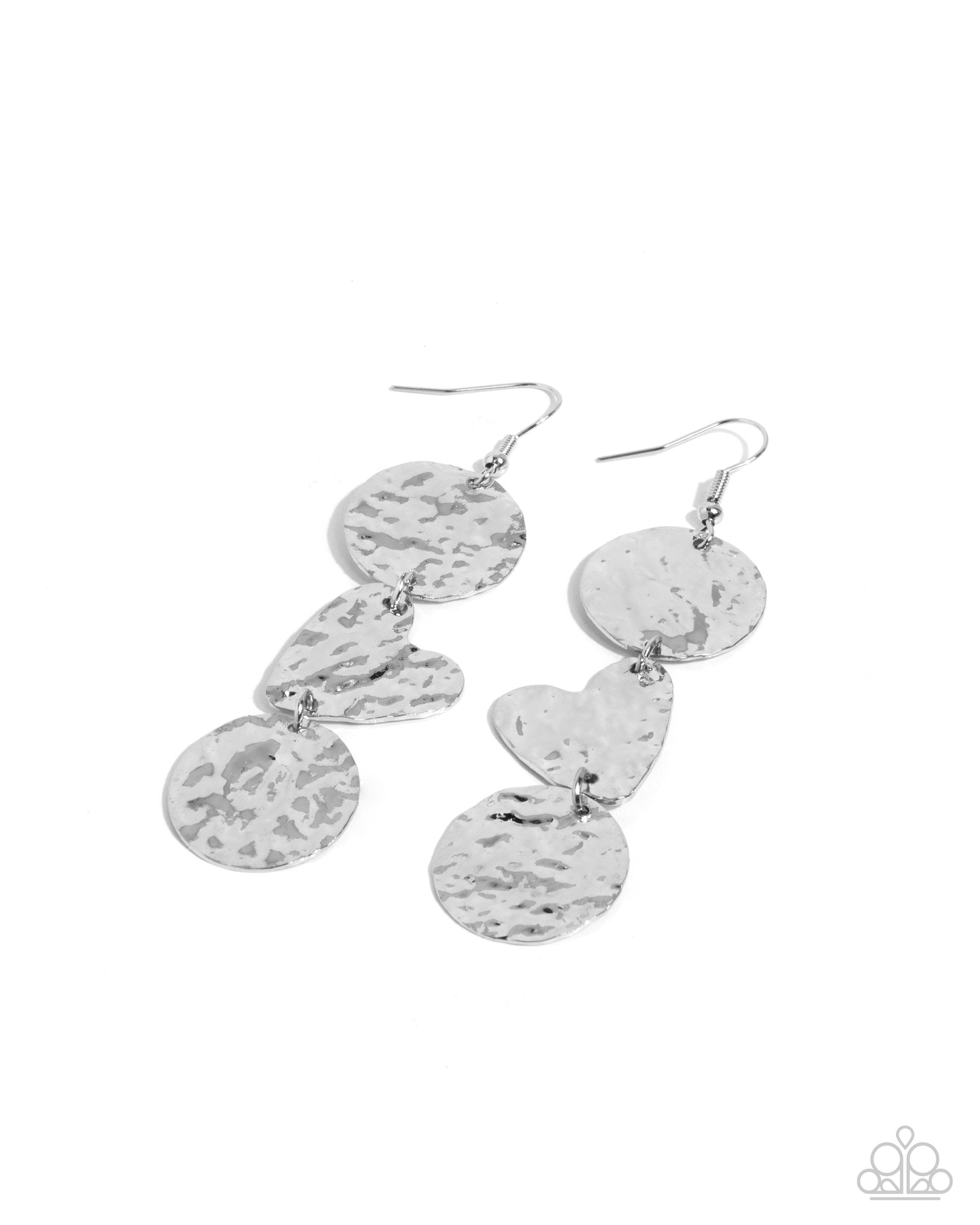 Hammered Haze - Silver Earrings - Paparazzi Accessories