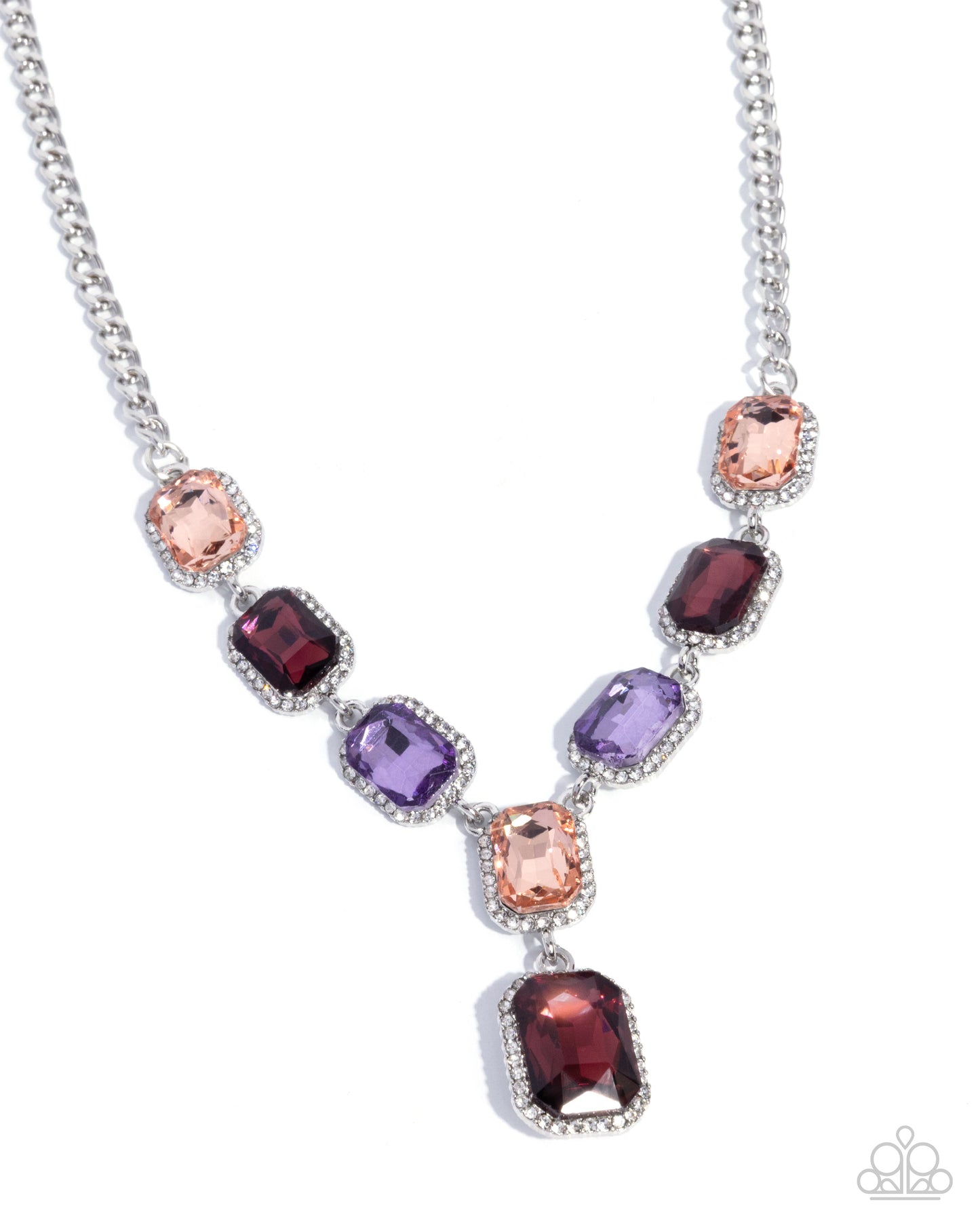 Chic Collision - Purple Rhinestone Necklace - Paparazzi Accessories