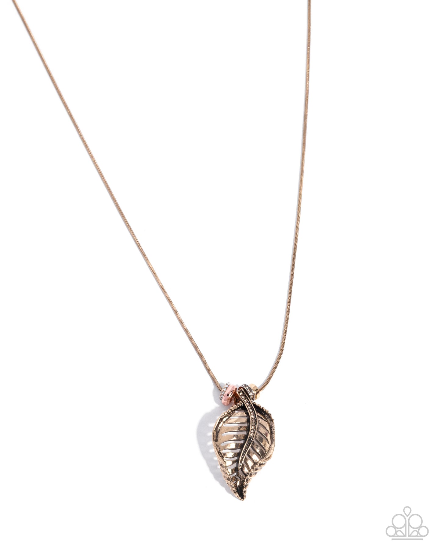 Leafy Limit - Gold and Copper Leaf Pendant Necklace - Paparazzi Accessories