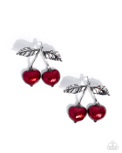 Confident Cherries - Red Cherry Post Back Earrings - Paparazzi Accessories