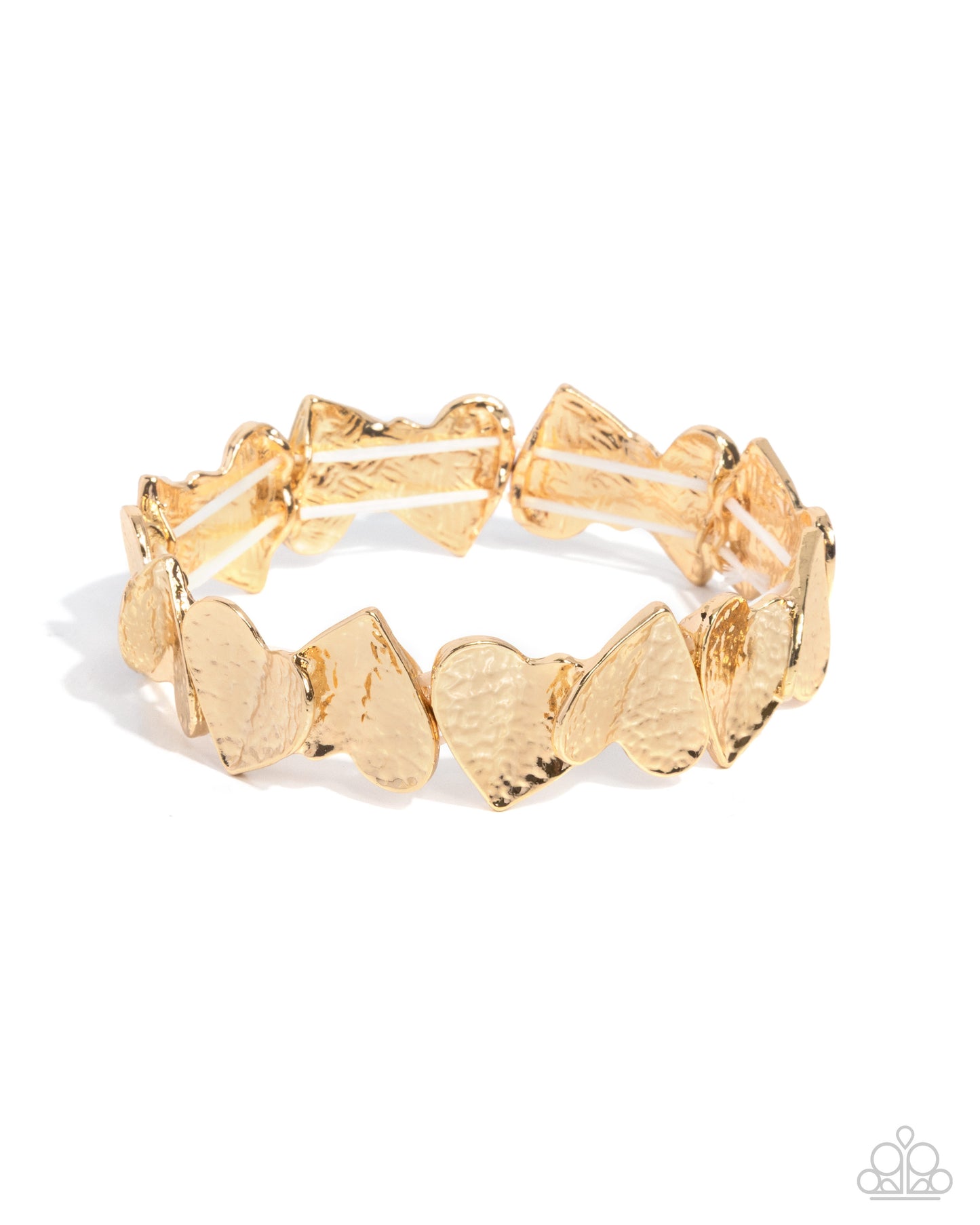 Swoon-Worthy Shimmer - Gold Heart Stretchy Bracelet - Paparazzi Accessories