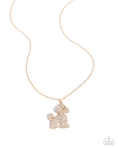 Particular Poodle - Gold Poodle Pendant Necklace - Paparazzi Accessories