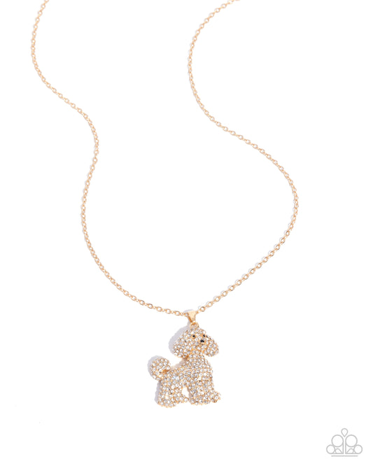 Particular Poodle - Gold Poodle Pendant Necklace - Paparazzi Accessories