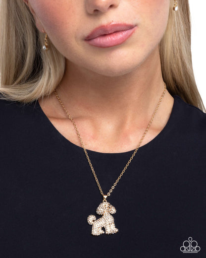 Particular Poodle - Gold Poodle Pendant Necklace - Paparazzi Accessories