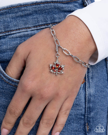 Autumnal Allegiance - Brown - Rhodium Dipped Charm - Paparazzi Accessories
