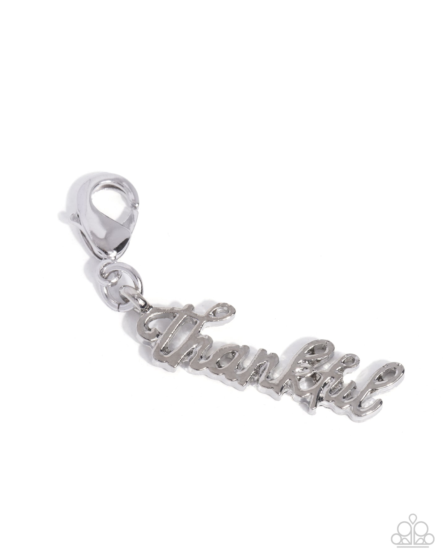 Tastefully Thankful - Silver - Rhodium Dipped Charm - Paparazzi Accessories